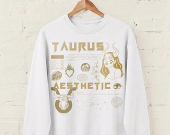 Taurus Zodiac Sweatshirt, 90s Fashion, Astrology Gift