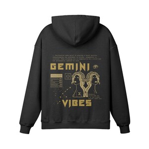 Gemini Zodiac Sweatshirt, Star Sign Hoodie, Zodiac Shirt, Design Hoodie, Pullover, Birthday Astrology Gift, Valentine Gift, Gold Hoodie