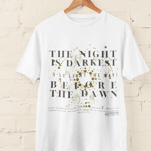 Girl Power, Feminista, Florence and The Machine, La noche es más oscura antes del amanecer, Motivacional, Camiseta de festival, Camiseta activista única, Movimiento imagen 4