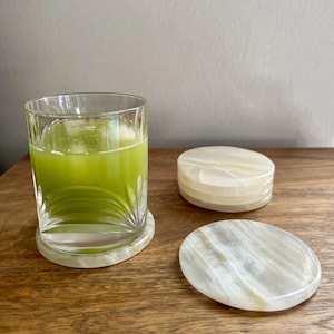 Set witte onyx onderzetters