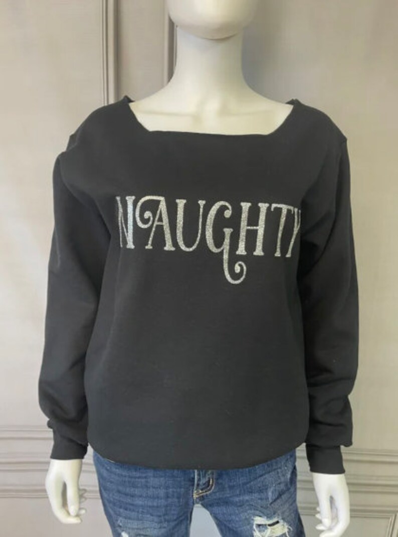 Naughty Sweatshirt Naughty Christmas Sweater for Her Funny - Etsy