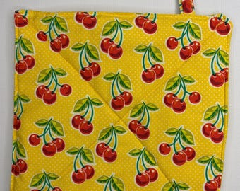 Cherry and Yellow Gingham Hot Pad