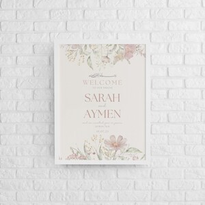 EDITABLE Nikkah Welcome Sign | Islamic Wedding Sign | Nikkah Wedding Sign | 3 Sizes Available 18x24, 24x26, 36x48 | Nikkah Decor