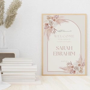 CUSTOM Aqeeqah Welcome Sign | Islamic Birth Welcome Sign | 3 Sizes Available 18x24, 24x36, 36x48 | Aqiqah Welcome Sign