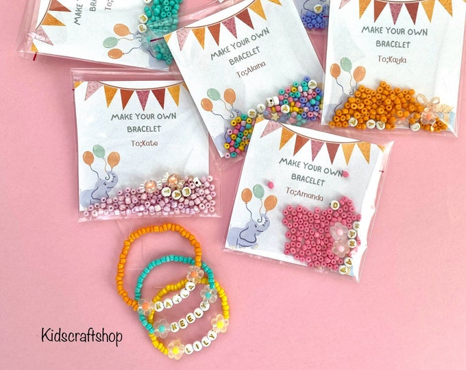 Dıy Personalized Bracelet Kits/Make Your Own Bracelet Kit/Party Favor Bracelet Making Kits/Custom Bracelet Activity/Kids Party Activty