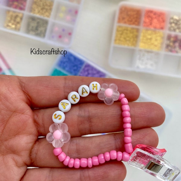 Custom Name Bracelet Kit/Jewelry Making Kit/Beads For Bracelet Kit/Gift For Kids/Necklace Kit/Bracelet Making Kit/Party Favor For Kids