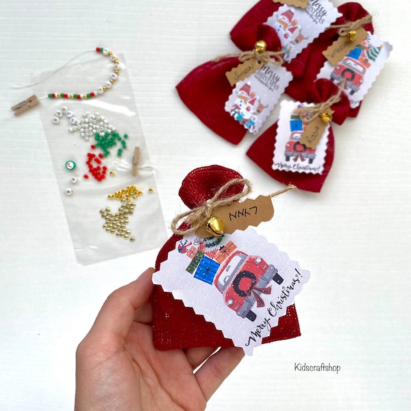 Christmas Personalized Bracelet Kit For Kids/ Bracelet Kit Party Favor/Bracelet Making Kit/Jewelry Kit/Dıy Bracelet Kit/Name Bracelets Kit