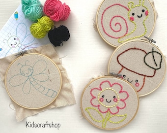 Kinder Nähset/Kinder Bastelset/Stickerei Set für Kinder/Kinder Basteln und Aktivitäten/Erstes Nähprojekt für Kinder