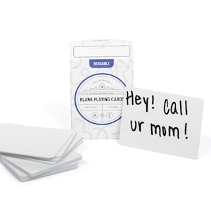 Reusable, Dry Erase Blank Playing Cards (52 Count)