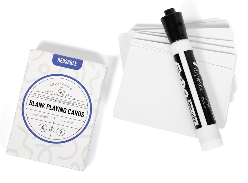 Reusable, Dry Erase Blank Playing Cards 52 Count Etsy