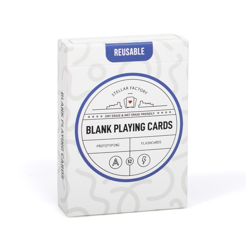 Reusable, Dry Erase Blank Playing Cards 52 Count Etsy