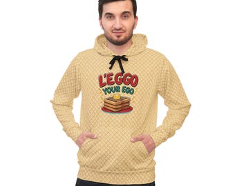 L'Eggo Waffle Hoodie, Funny Foodie AOP Sweatshirt