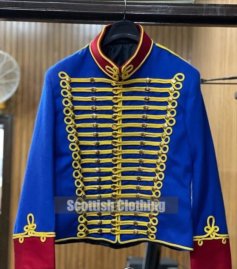 Royal Blue Hussars Jacket Scottish Hussars Tunic Jacket Military