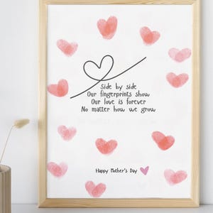 Poema personalizado con huellas dactilares para el Día de la Madre / Manualidad infantil para mamá / Regalo hecho a mano de hermanos / Imprimible y editable