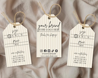 Editable Hang Tag Template: Boutique Product Label (Canva)