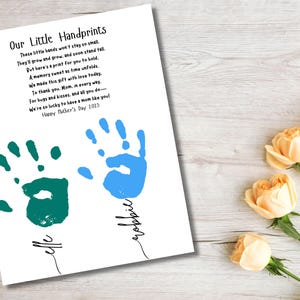 Personalisierte Muttertag Handabdruck Gedicht | Benutzerdefiniertes Namensgeschenk | Handabdruck Basteln für Mama | DIY Kinder Andenken | Druckbare Karte für Mama