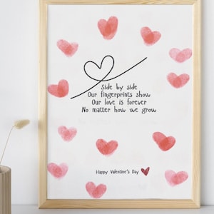 Fingerabdruck-Andenken-Valentinstag-Karte | Mama und ich, Geschwister Geschenk für Eltern | DIY Handabdruck Basteln | Valentinstag Geschenk für Mama | Geschenk von Kinder