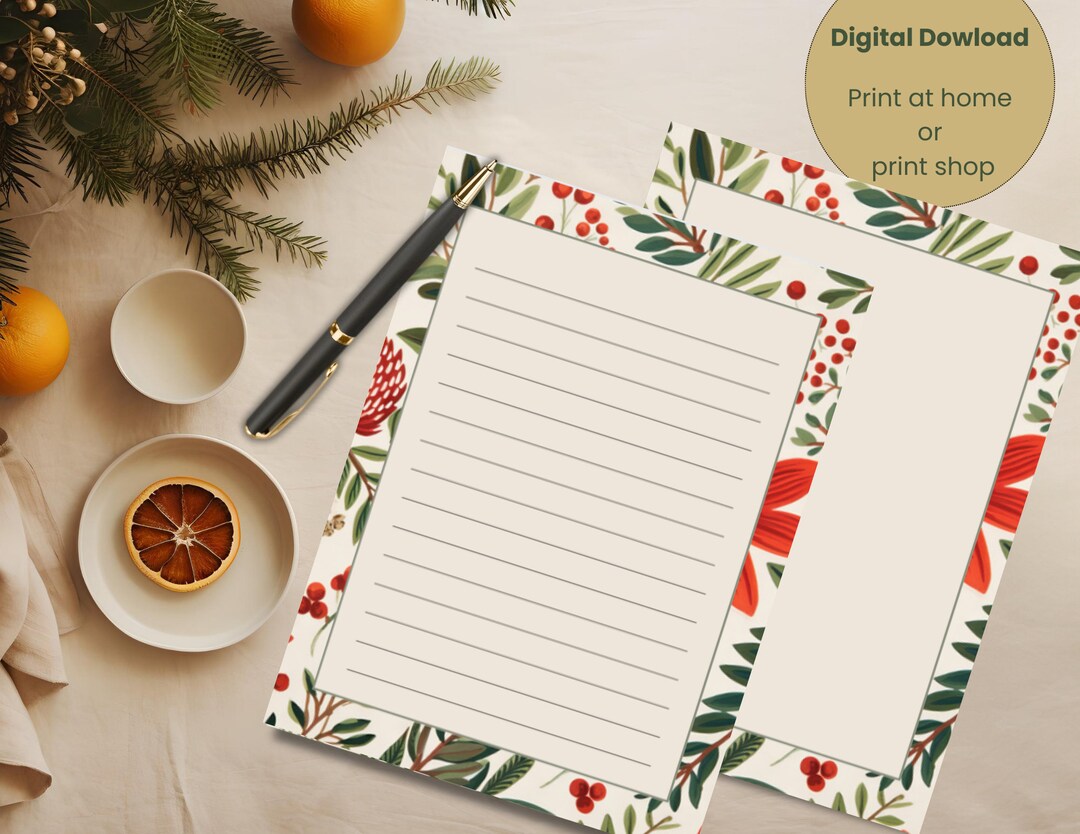 Printable Holiday Stationery - Etsy