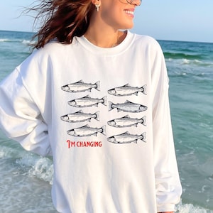 Fisherman sweatshirt, Sardines sweater, Motivational sweatshirt, Encourage sweatshirt, Fisherman aesthetic gift, Ocean Life Nautical sweater