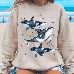 Killer Whale sweatshirt, Orca Whale sweater, Nautical Watercolor Orca Biologist sweatshirt, Marine Biology Sweater, Orca whale Lover gift