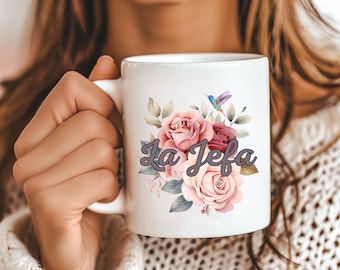 La Jefa Mug: Latina Boss Coffee Cup Gift, Mug for Mama Latina