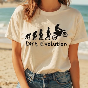 Dirt Evolution T-Shirt, Unisex Tee for Dirt Bike Lovers, Casual Wear, Dirt bike lover shirt, Funny shirt, Race Day shirt, Moto friend shirt