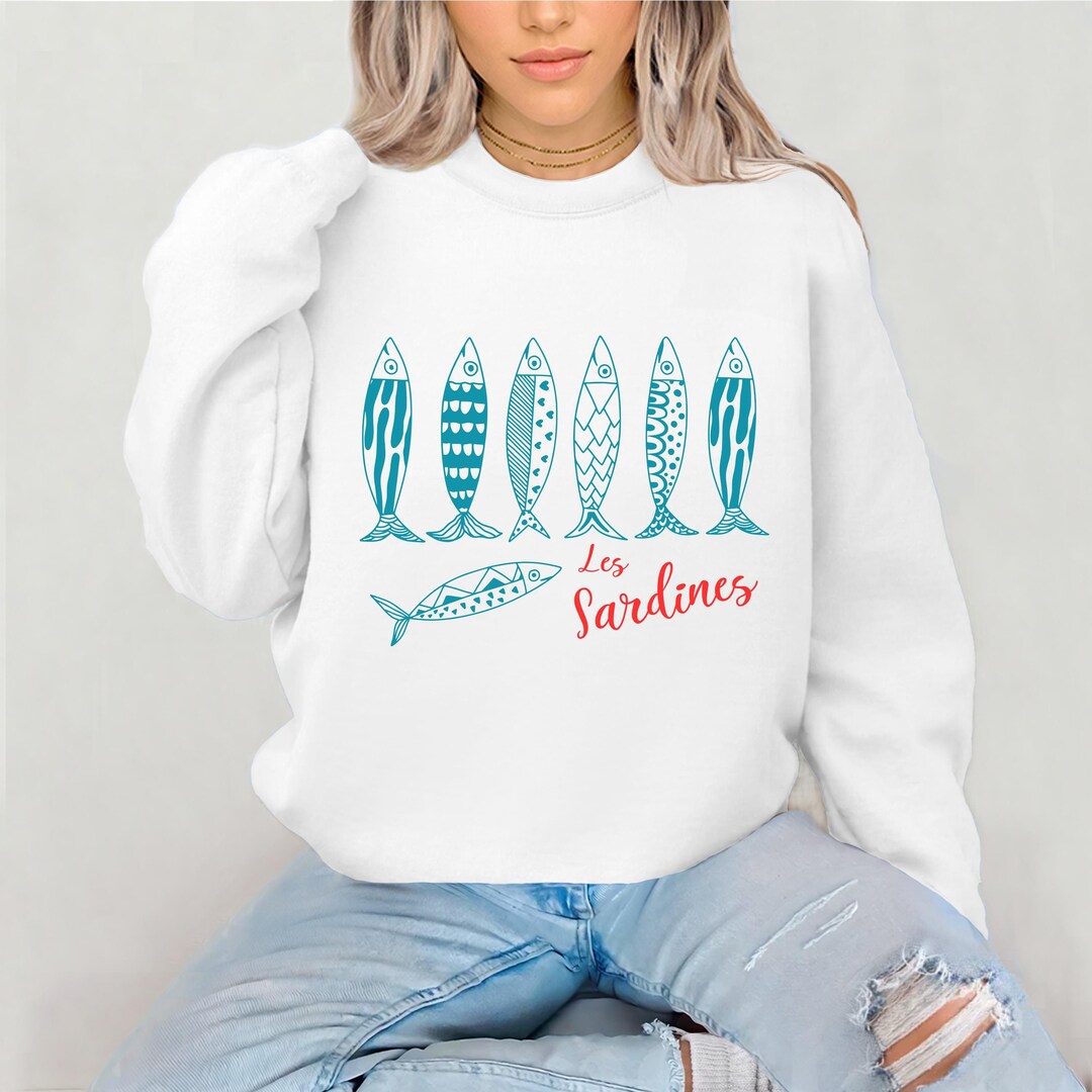 Sardines Girlie Oversized Graphic Sweatshirt