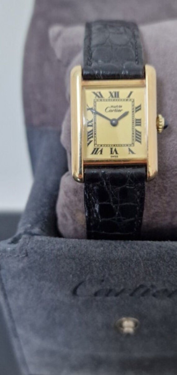 Must de Cartier Tank 18ct Gold on Silver Ladies Vinta… - Gem