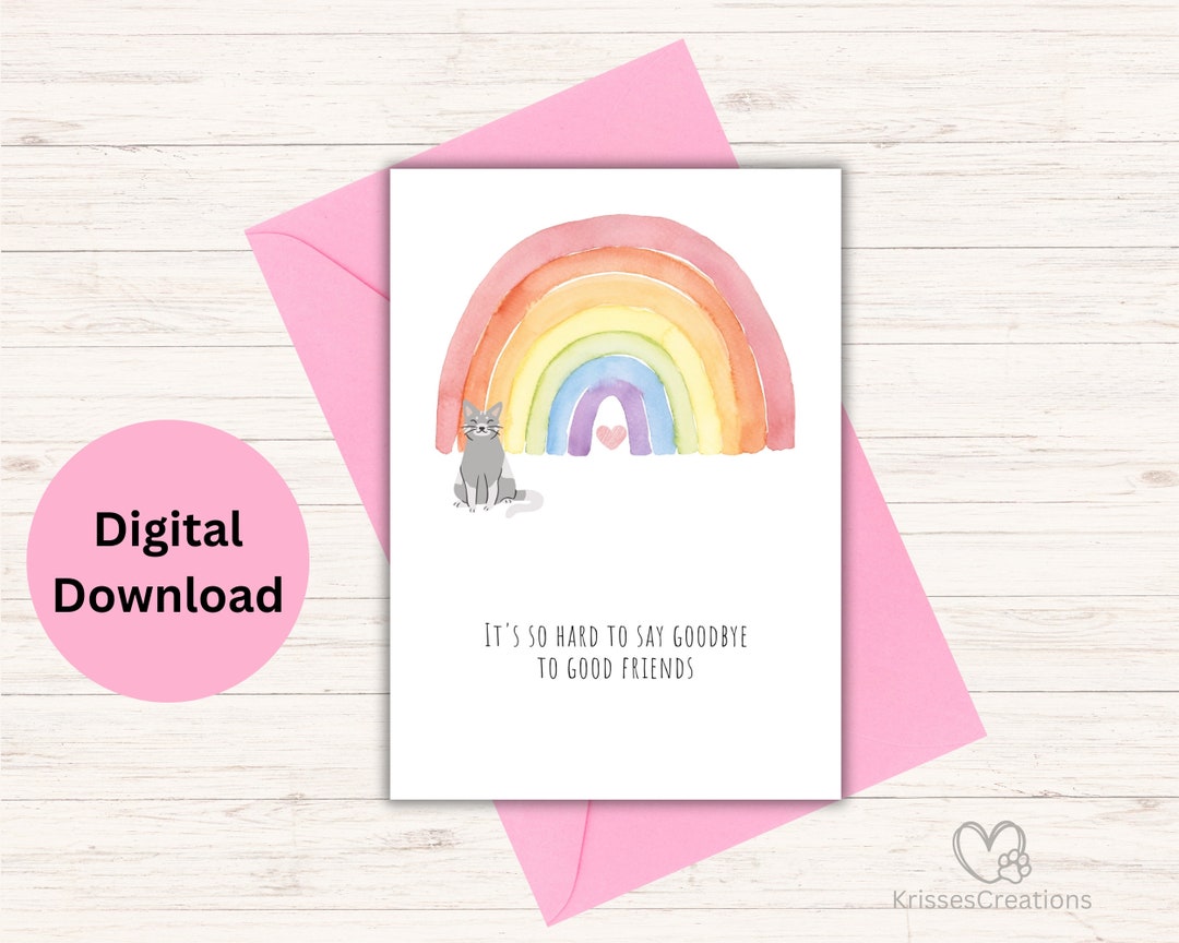 Cat Sympathy Card Printable,cat Condolence Card,cat Sympathy, Sympathy ...