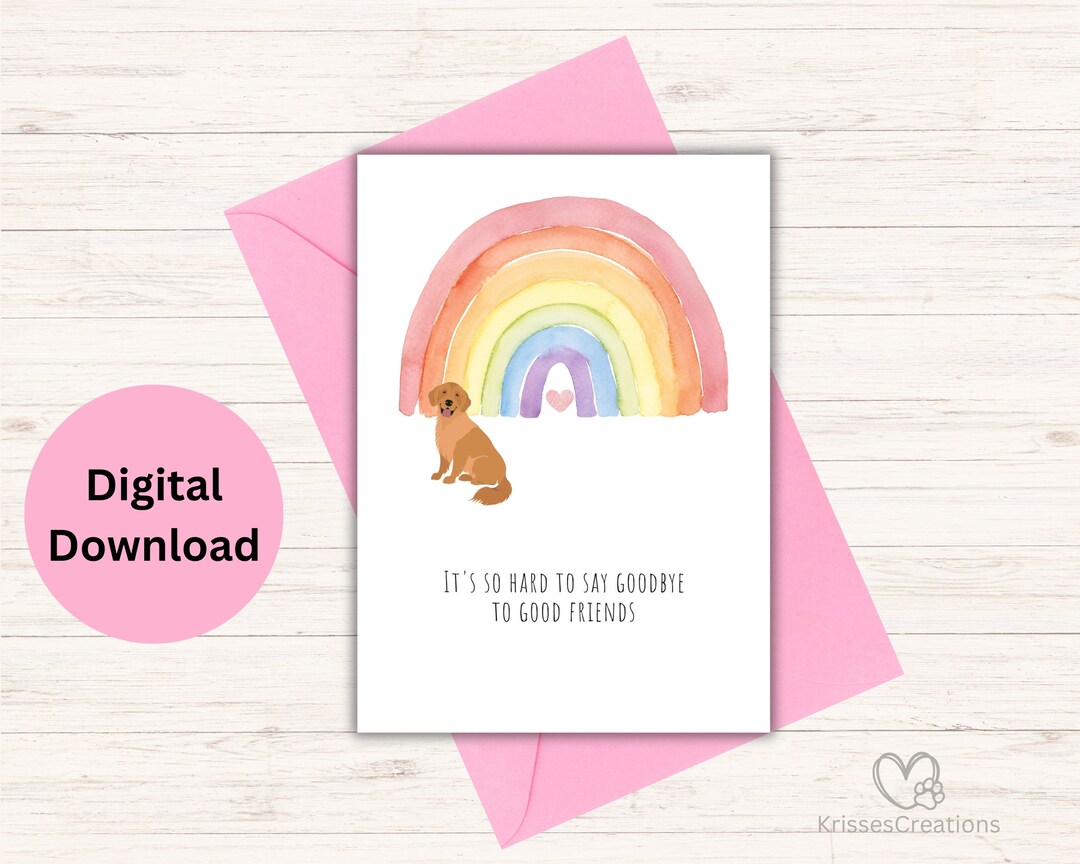 Dog Sympathy Card Printabledog Condolence Carddog Sympathy - Etsy
