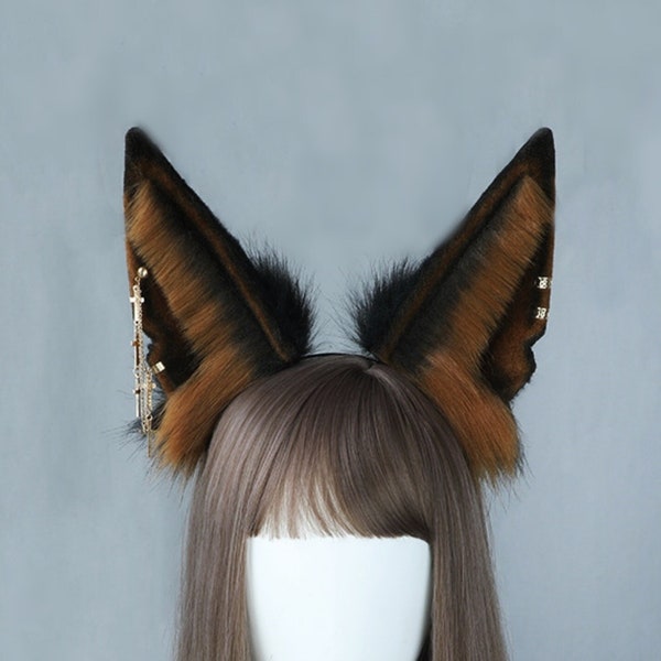 Anubis Dieb Ear, Fluffy Wolf Ears Aritificial Furry ears Faux Fur Ears, Wolf Ear Headband Wolf, Cosplay Ear Cosplay Props Halloween Costumes