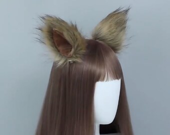 Wolfshund Ohr Haarspange, Fuchs Ohren Haarspange, Realistische Fuchs Ohren Schwanz Set, Faux Flurry Ohrclips, Tier Schwanz, Anime Cosplay