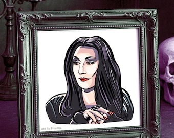Moricia Addams Kunstdruck: Gothic Portrait, kräftige Farben