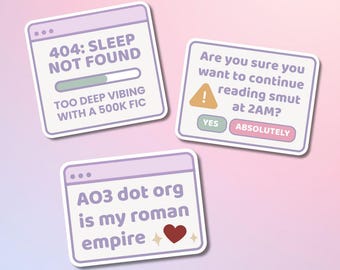 Fanfiction AO3 Vinylklistermärke: Bokläsare, Kindle-dekor