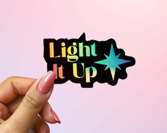 Light It Up Crescent City Holographic Sticker, Booktok Kindle Decal, Danika, Bryce