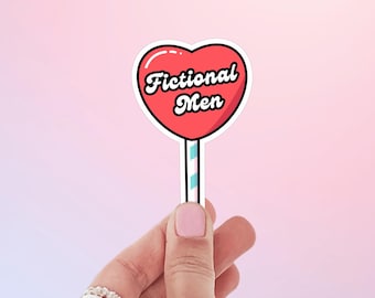Fictional Men Lollipop Heart Sticker - Bookish Kindle Decor