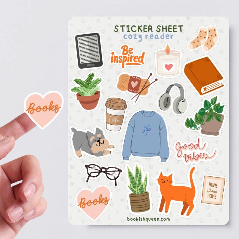 Stationary sticker set for scrapbooking readers