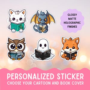 Custom Reader Sticker for Book Lover Gift Personalized Bookworm Decal Unique Bookish Merch Gift Idea Book Club Reading Decoration Kindle