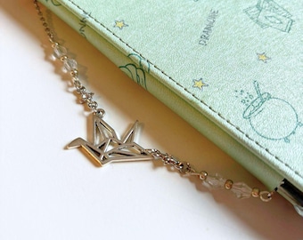 Kindle Charm Chain Paper Crane Dramione Fanfic Lover Kindle Accessory Charm Pendant Beaded Origami E-Reader Necklace Cover Decor Manacled