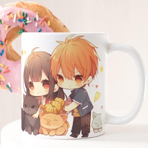 Obstkorb Anime Becher, Tohru Kyo Sohma Tohru und Kyo, Kawaii Furuba Chibi, Valentinstag Geschenkidee, Geschenke für sie, Geschenke für ihn 001