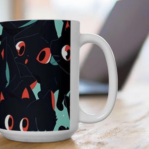 Cat Manga Japanese Design Cat Gift For Her, Cat gift for him Cute Cat Mug, Cat Coffee Mug, Gifts For Cat Lovers, Cat Lover Mug 008
