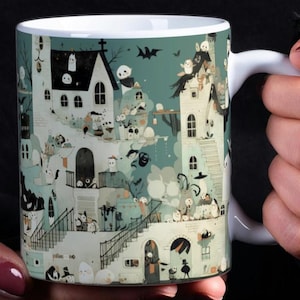 Halloween Mug, Spooky Mug, Halloween Decor, Halloween Cup, Halloween Cute Mug 021