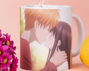 Fruits Basket Anime Mug, Tohru Honda Kyo Sohma Tohru and Kyo, Furuba Merch, Valentines gift idea, gifts for her gifts for him Kawaii  012