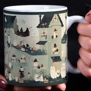 Halloween Mug, Spooky Mug, Halloween Decor, Halloween Cup, Halloween Cute Mug 023