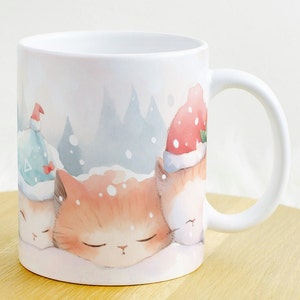 Watercolor Manga Cat Mug: Kawaii Pastel Coffee Cup