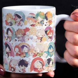 Kawaii Manga Tiled Mug: Japanese Anime Art