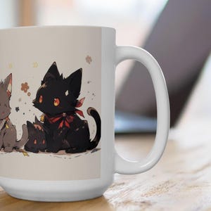 Cat Manga Japanese Design Cat Gift For Her, Cat gift for him Cute Cat Mug, Cat Coffee Mug, Gifts For Cat Lovers, Cat Lover Mug 010