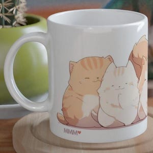 Cat Manga Japanese Design Cat Gift For Her, Cat gift for him Cute Cat Mug, Cat Coffee Mug, Gifts For Cat Lovers, Cat Lover Mug 024