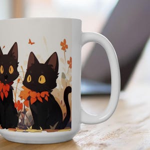 Cat Manga Japanese Design Cat Gift For Her, Cat gift for him Cute Cat Mug, Cat Coffee Mug, Gifts For Cat Lovers, Cat Lover Mug 005