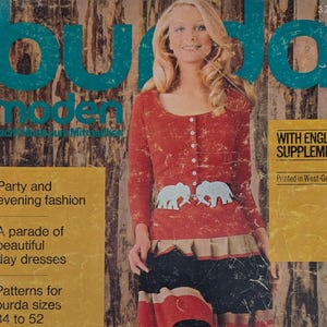 Rivista di moda vintage BURDA MODEN 1971/11, cartamodello di cucito vintage, moda anni &#39;70, rivista di cucito